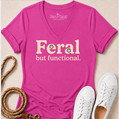 Feral but Functional Women's V-neck - Zeke Squad
