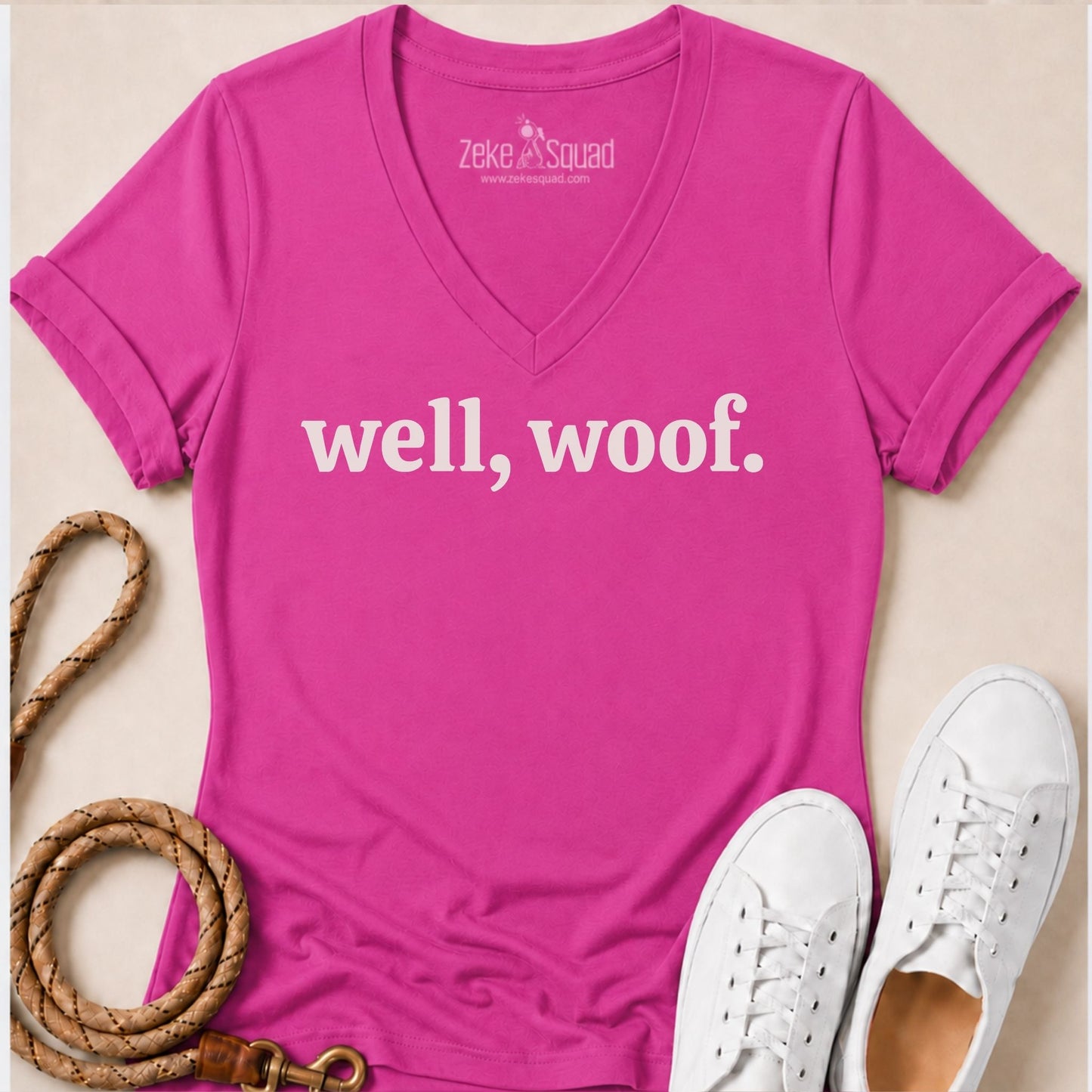 Well, Woof Women's V-neck - Zeke Squad