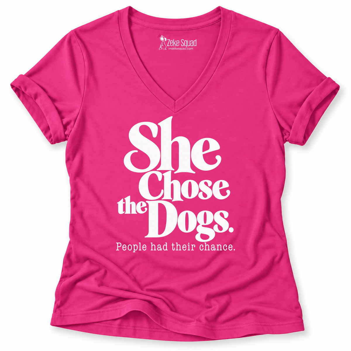 She Chose the Dogs Women's V-neck - Zeke Squad