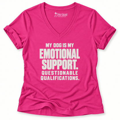 Emotional Support Women's V-neck - Zeke Squad
