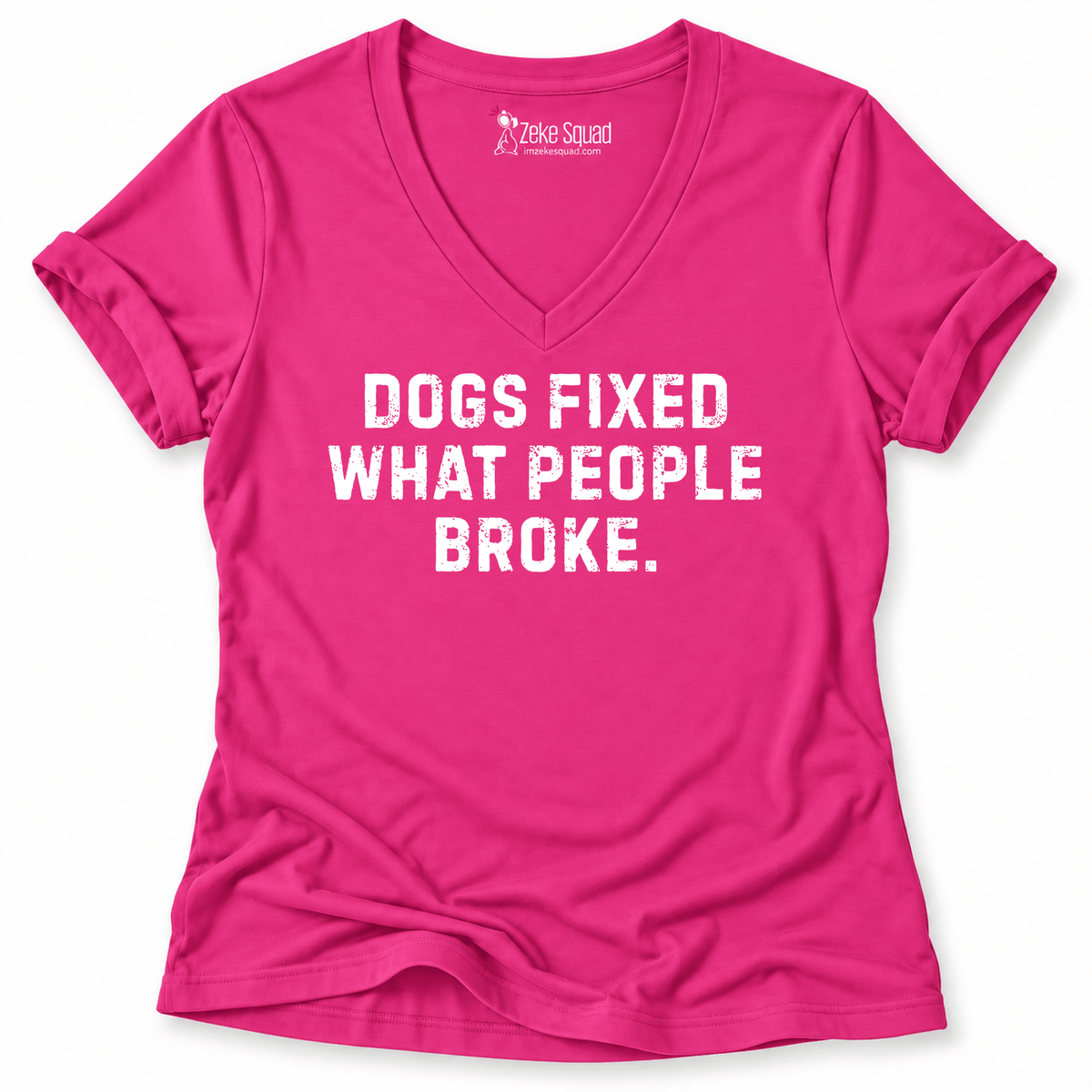 Dogs Fixed Women's V-neck - Zeke Squad