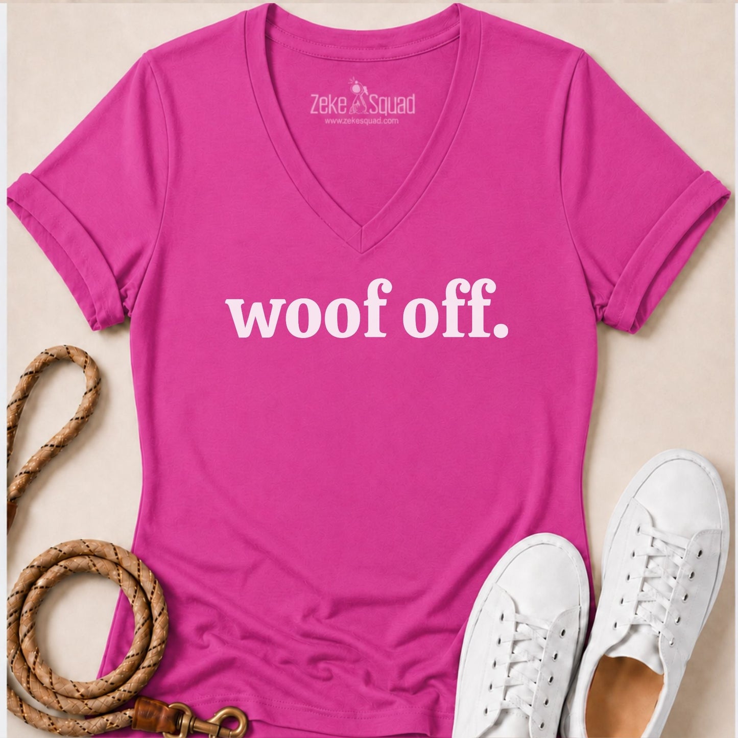 Woof Off Women's V-neck - Zeke Squad