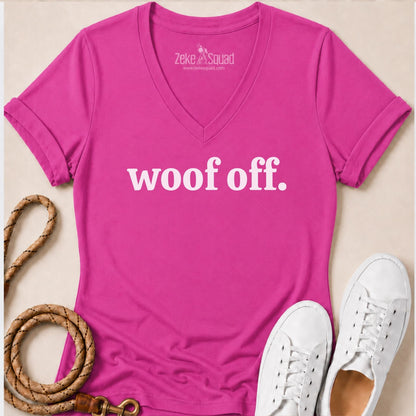 Woof Off Women's V-neck - Zeke Squad