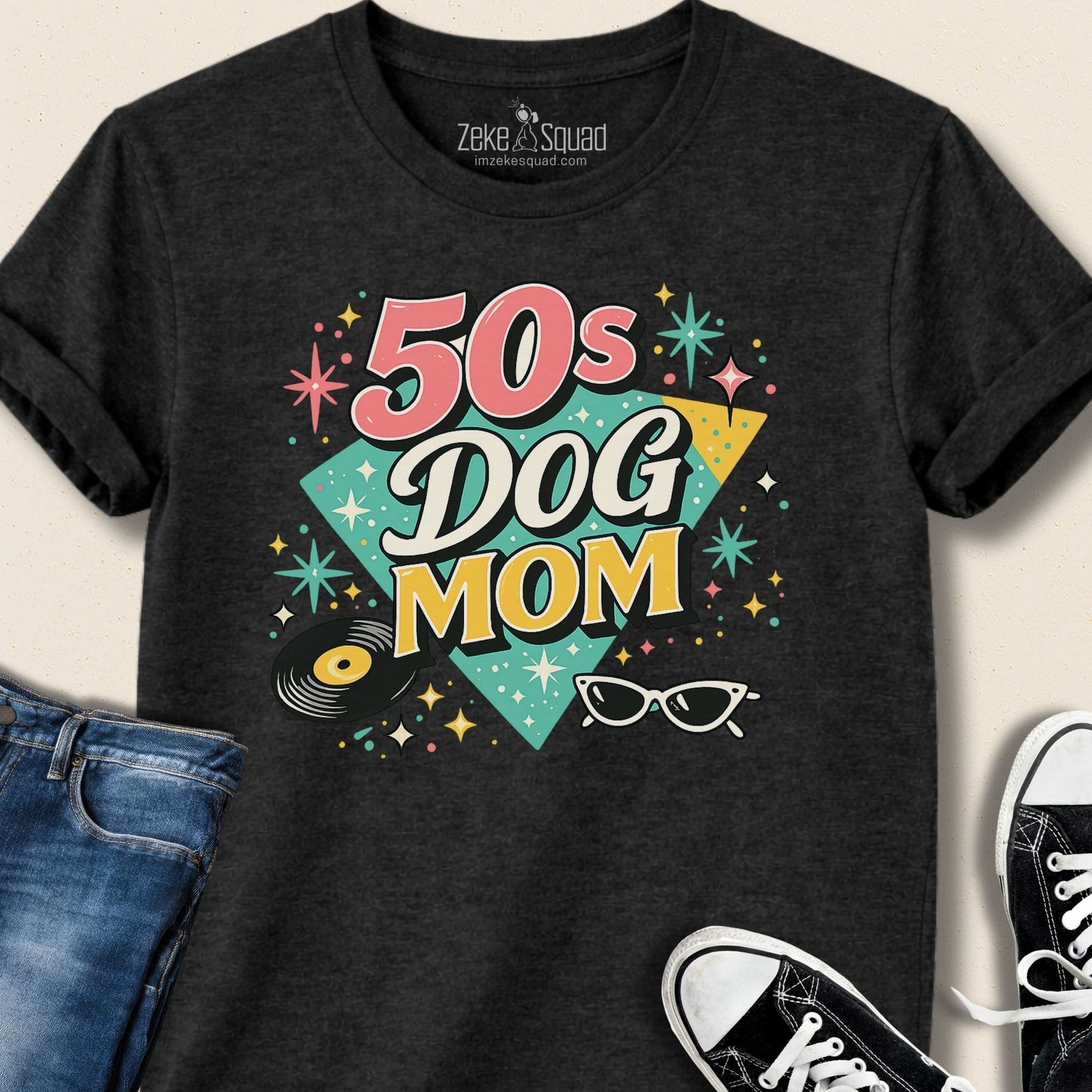 50s Dog Mom T-shirt - Zeke Squad