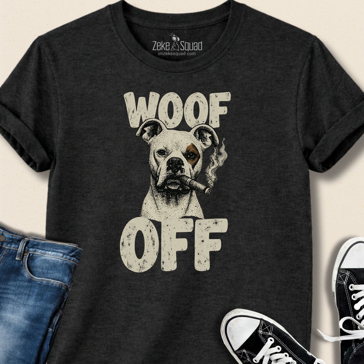 Woof Off ft. Zeke in Business Casual T-shirt - Zeke Squad