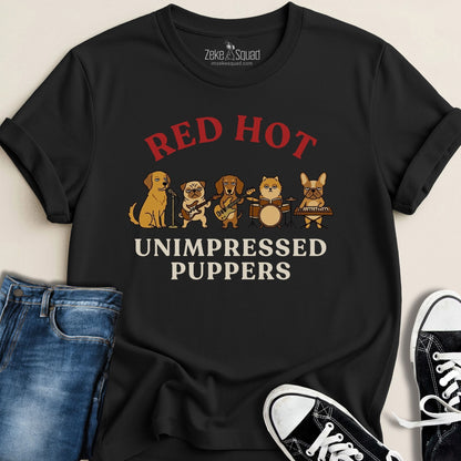 Red Hot Unimpressed Puppers T-shirt - Zeke Squad