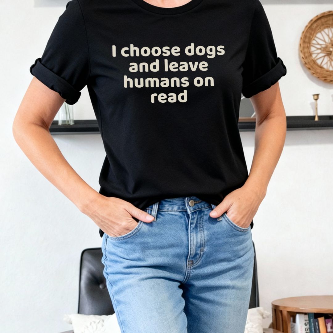 I Choose Dogs T-Shirt | Funny Dog Lover Shirt for Introverts - Zeke Squad
