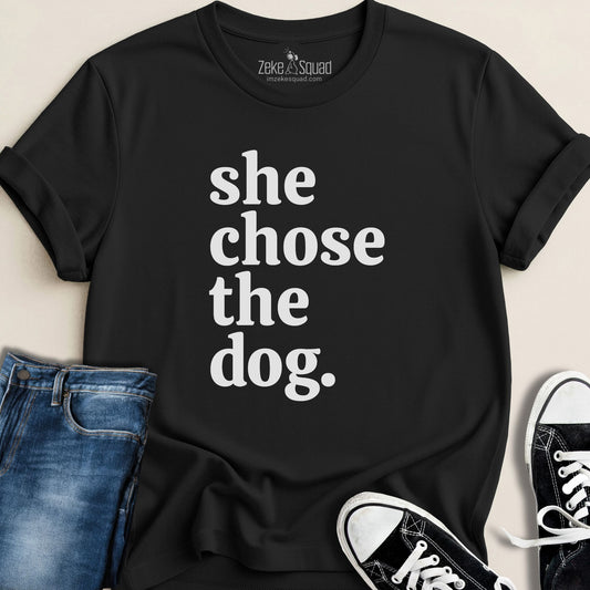 She chose the dog T-shirt - Zeke Squad