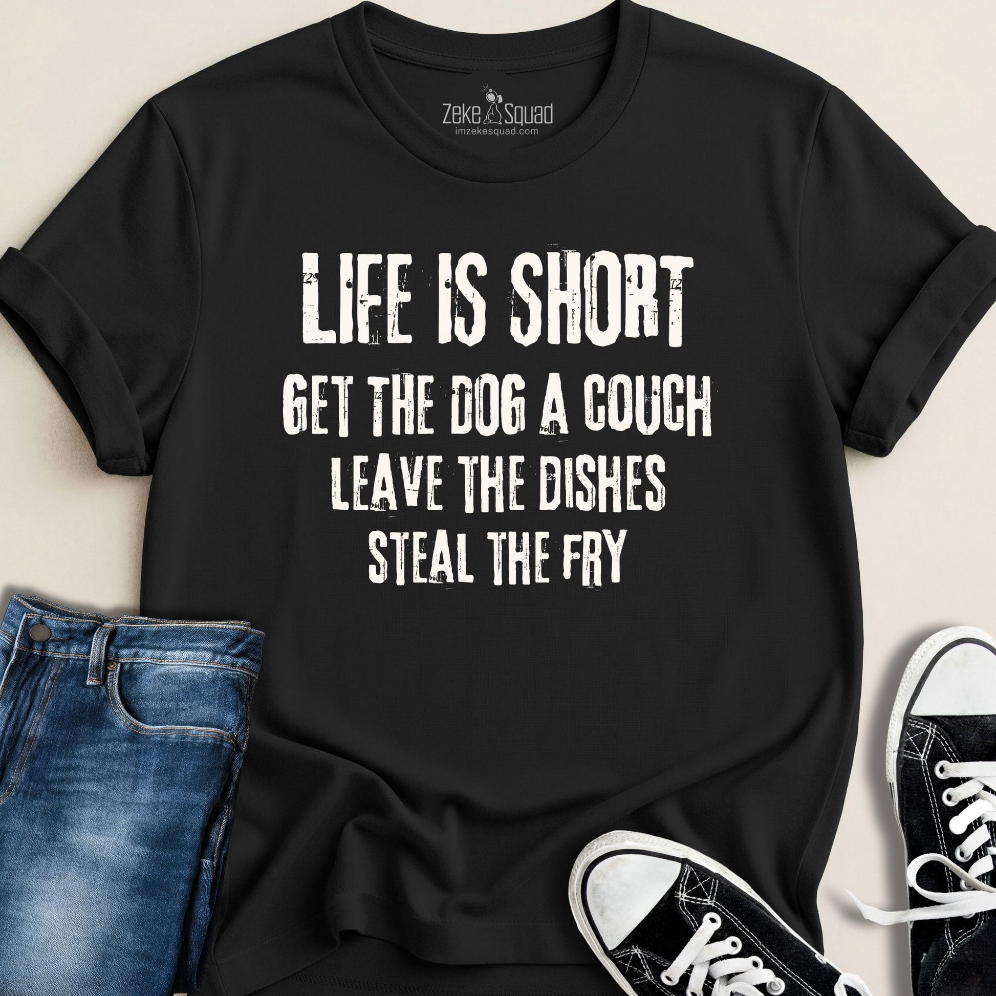 Get the Dog a Couch T-shirt - Zeke Squad