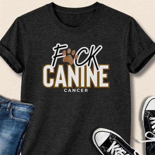 F*ck Canine Cancer T-Shirt — Bold Dog Cancer Awareness Statement Tee - Zeke Squad