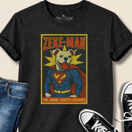 Zeke - Man the Canine Crusader T-shirt - Zeke Squad