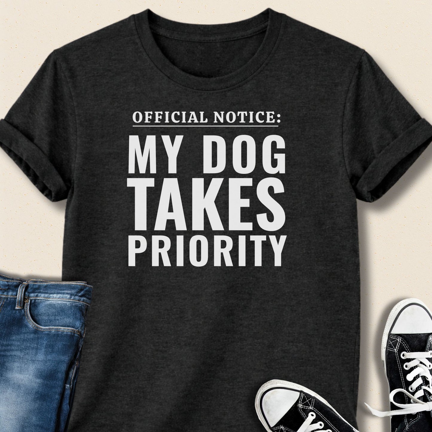 Official Notice My Dog Takes Priority T-shirt - Zeke Squad