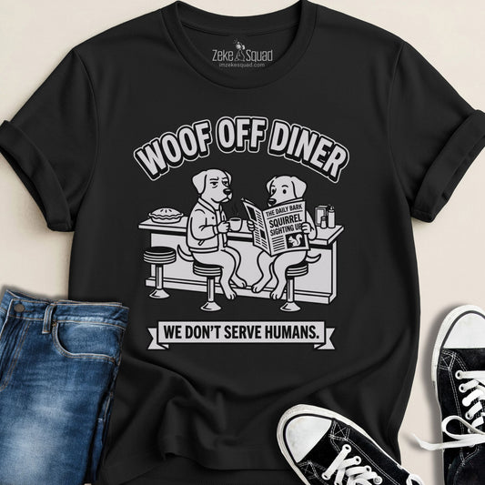 Woof Off Diner T-shirt - Zeke Squad