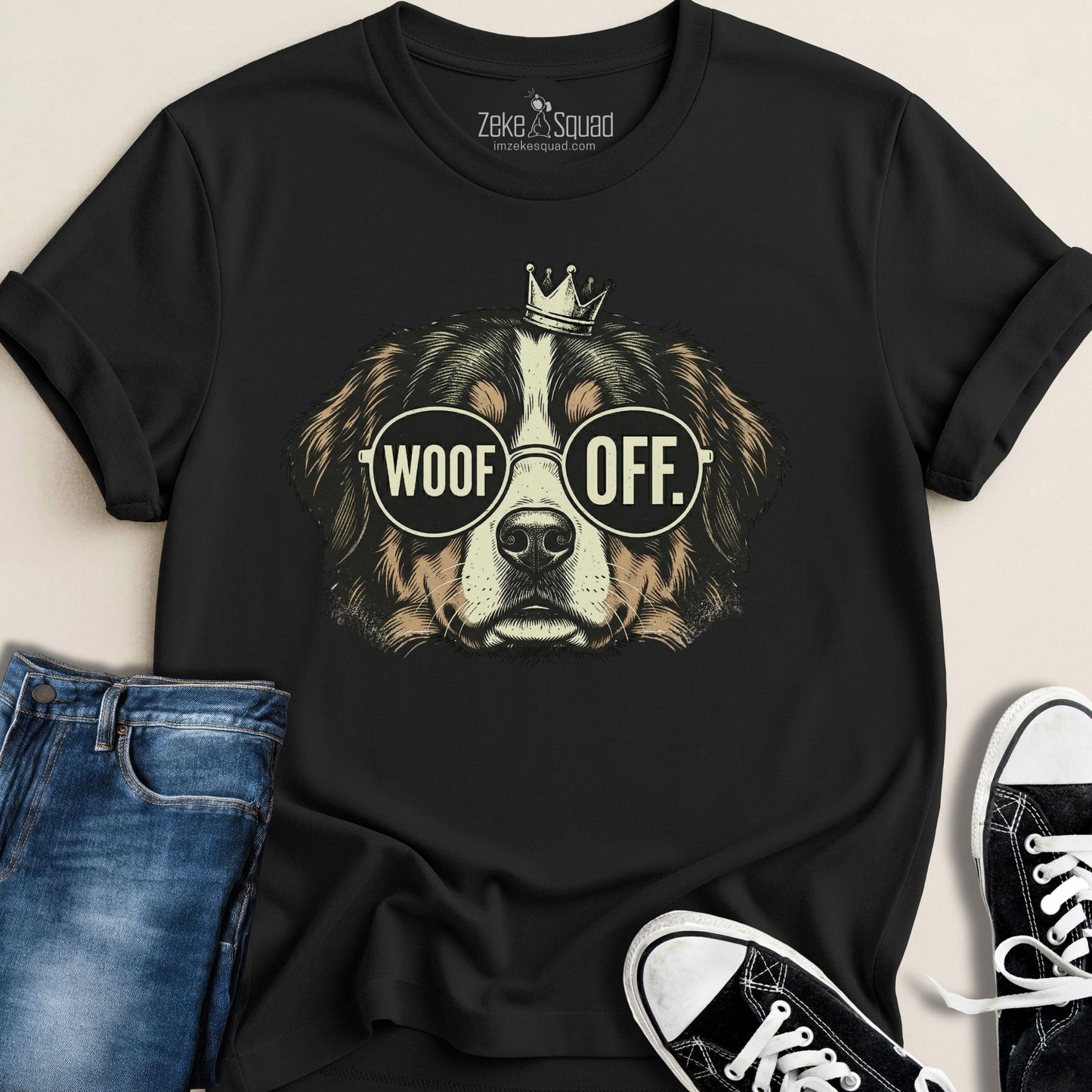 Woof Off Dog Crown T-shirt