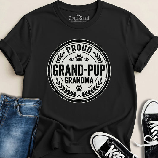 Proud Grand - pup Grandma T-shirt - Zeke Squad