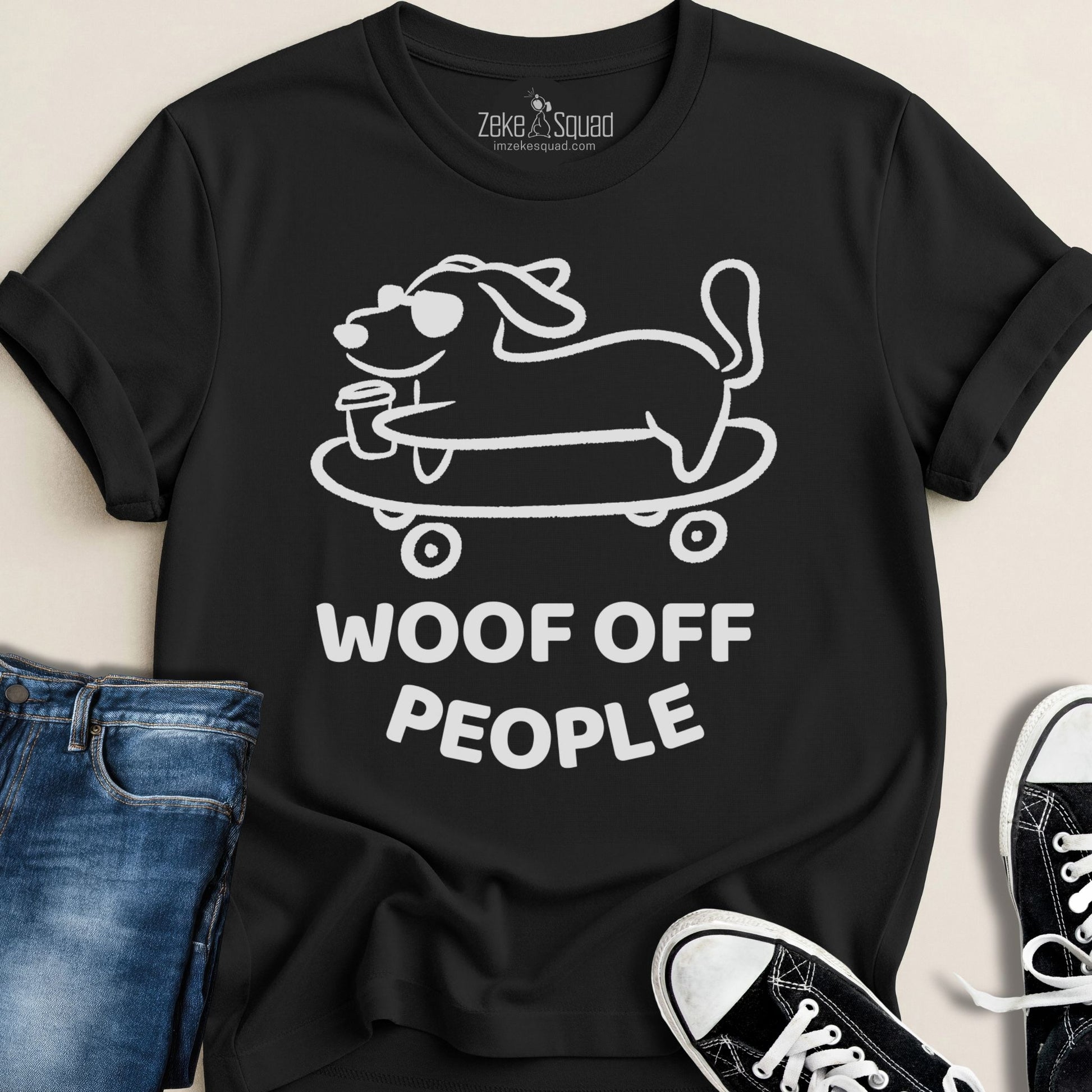 Woof Off People T-shirt - Zeke Squad
