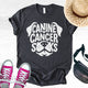 Unisex Zeke Squad T-shirt with the awareness message “Canine Cancer Sucks” for dog parents who have faced canine cancer.
