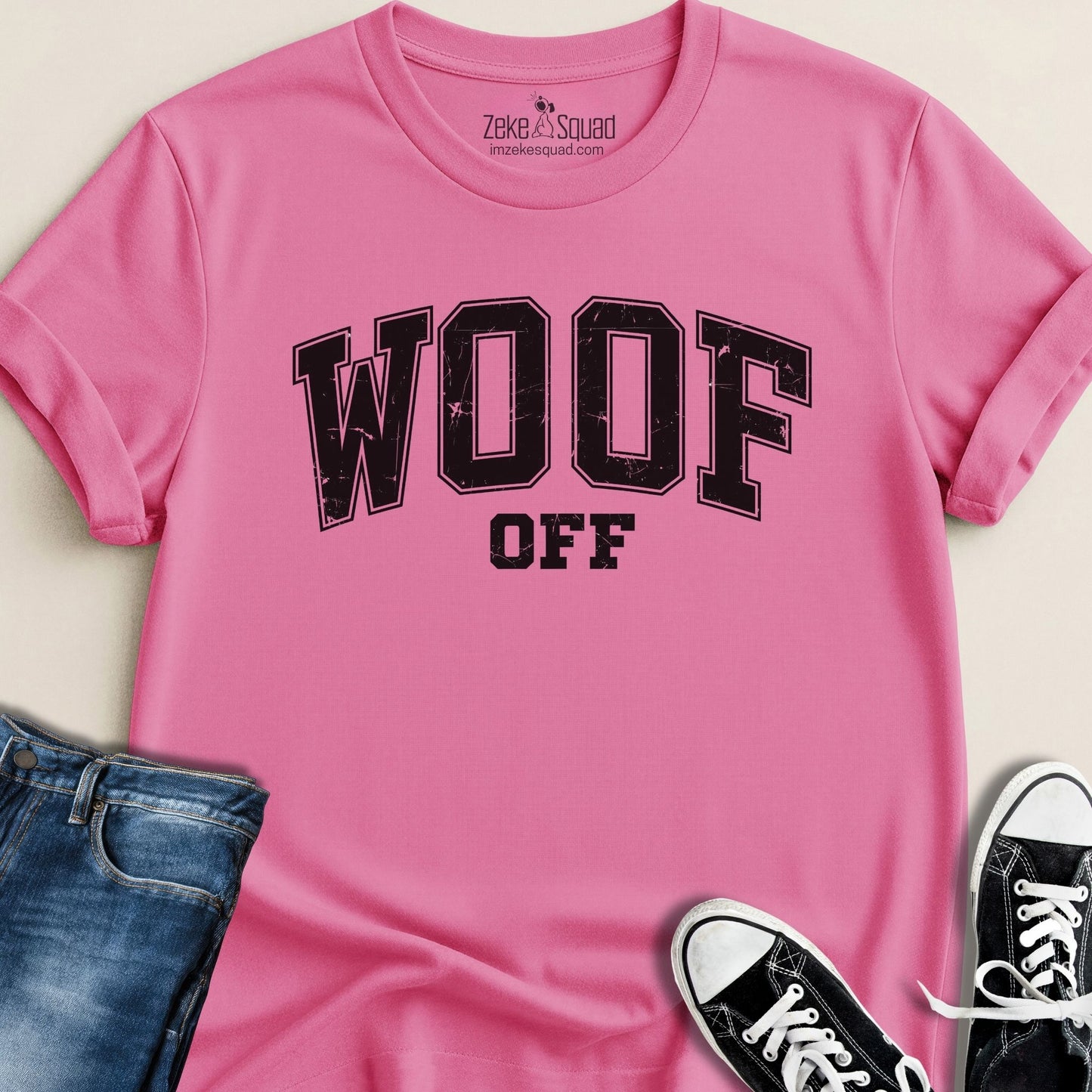 Woof Off Collegiate Style T-shirt - Zeke Squad