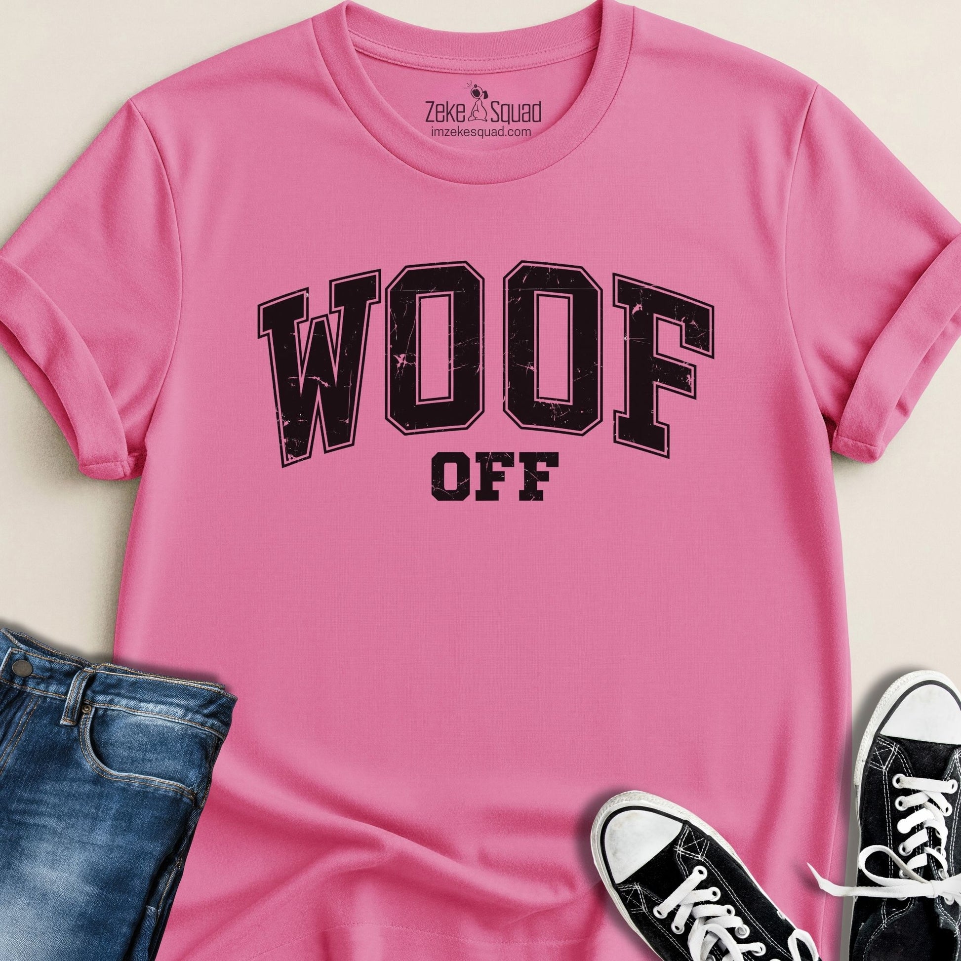 Woof Off Collegiate Style T-shirt - Zeke Squad