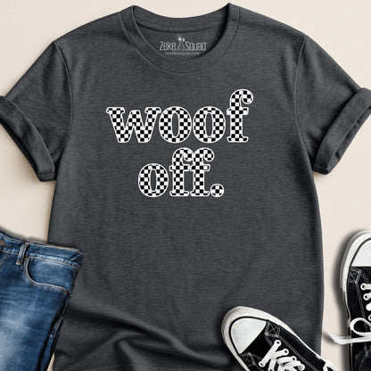 Woof Off. Retro Checkered T-shirt - Zeke Squad