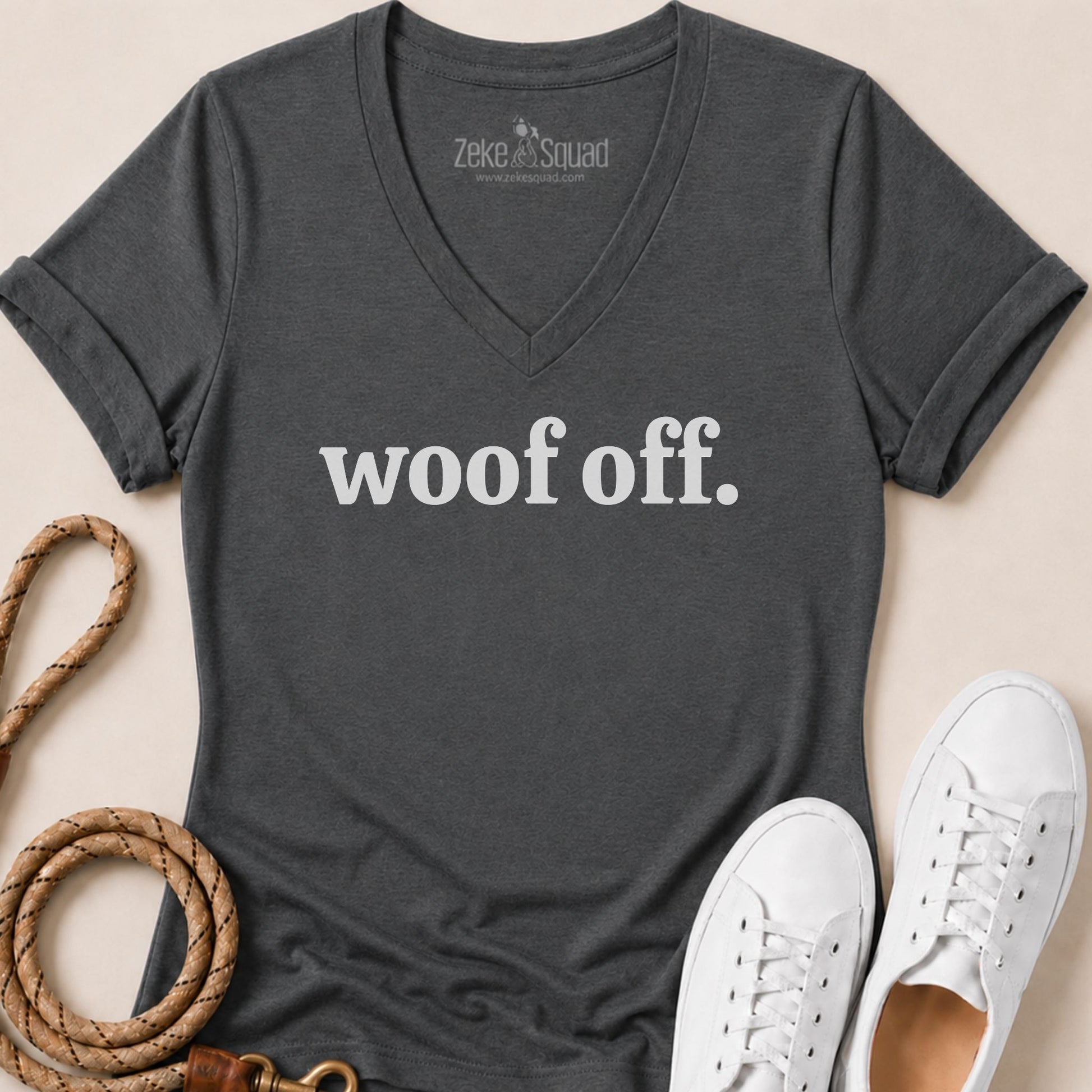Woof Off Women's V-neck - Zeke Squad