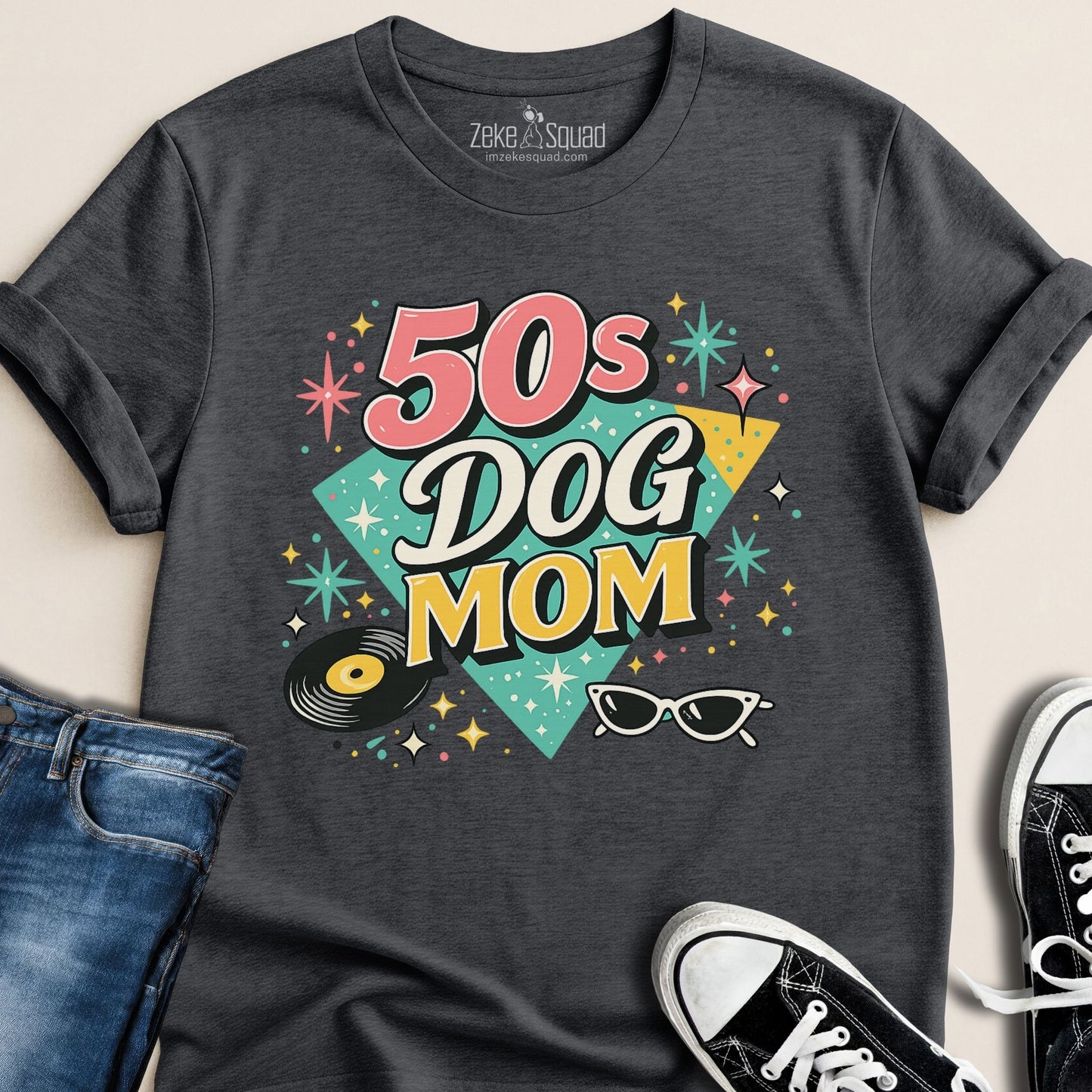 50s Dog Mom T-shirt - Zeke Squad