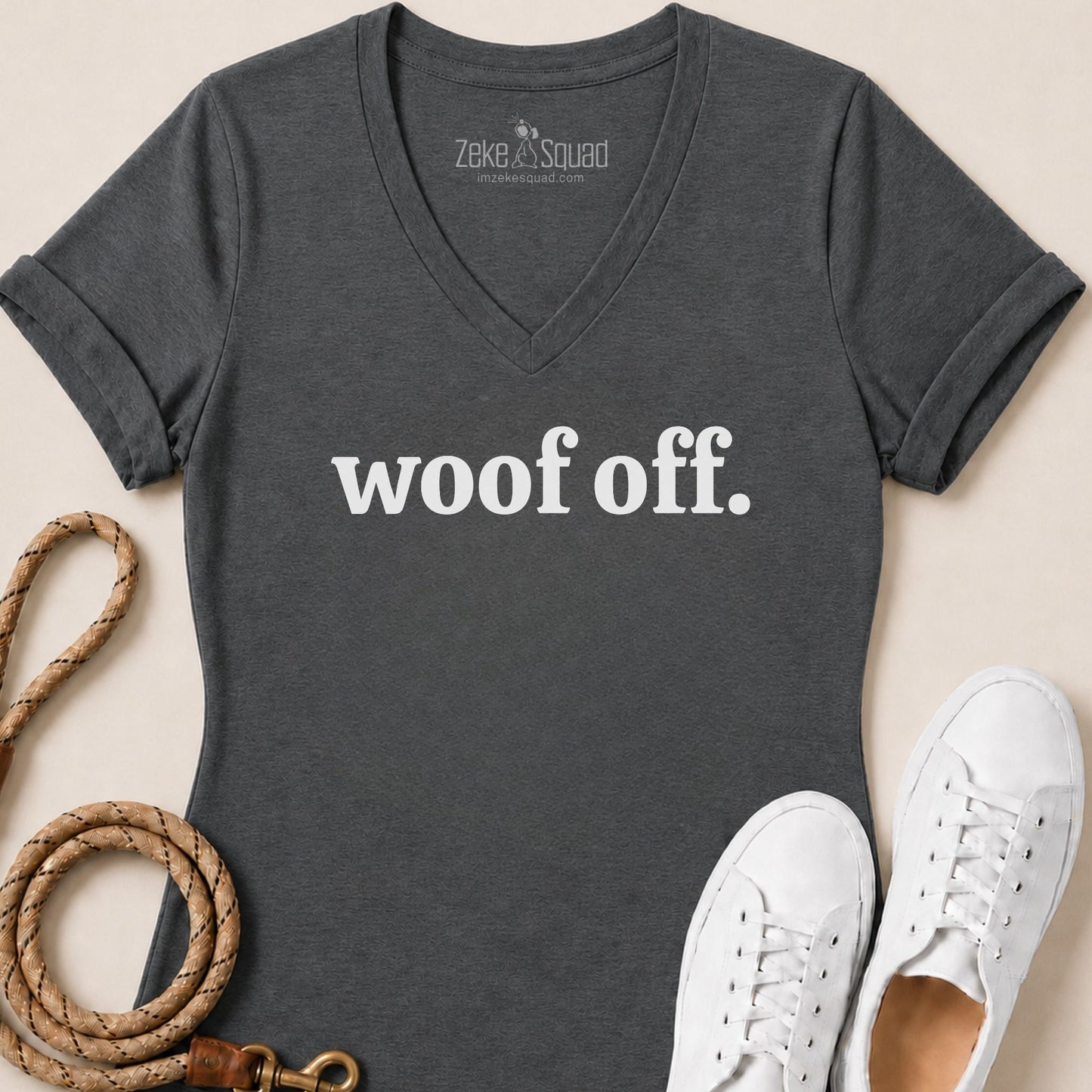 Woof Off Women's V-Neck T-Shirt
