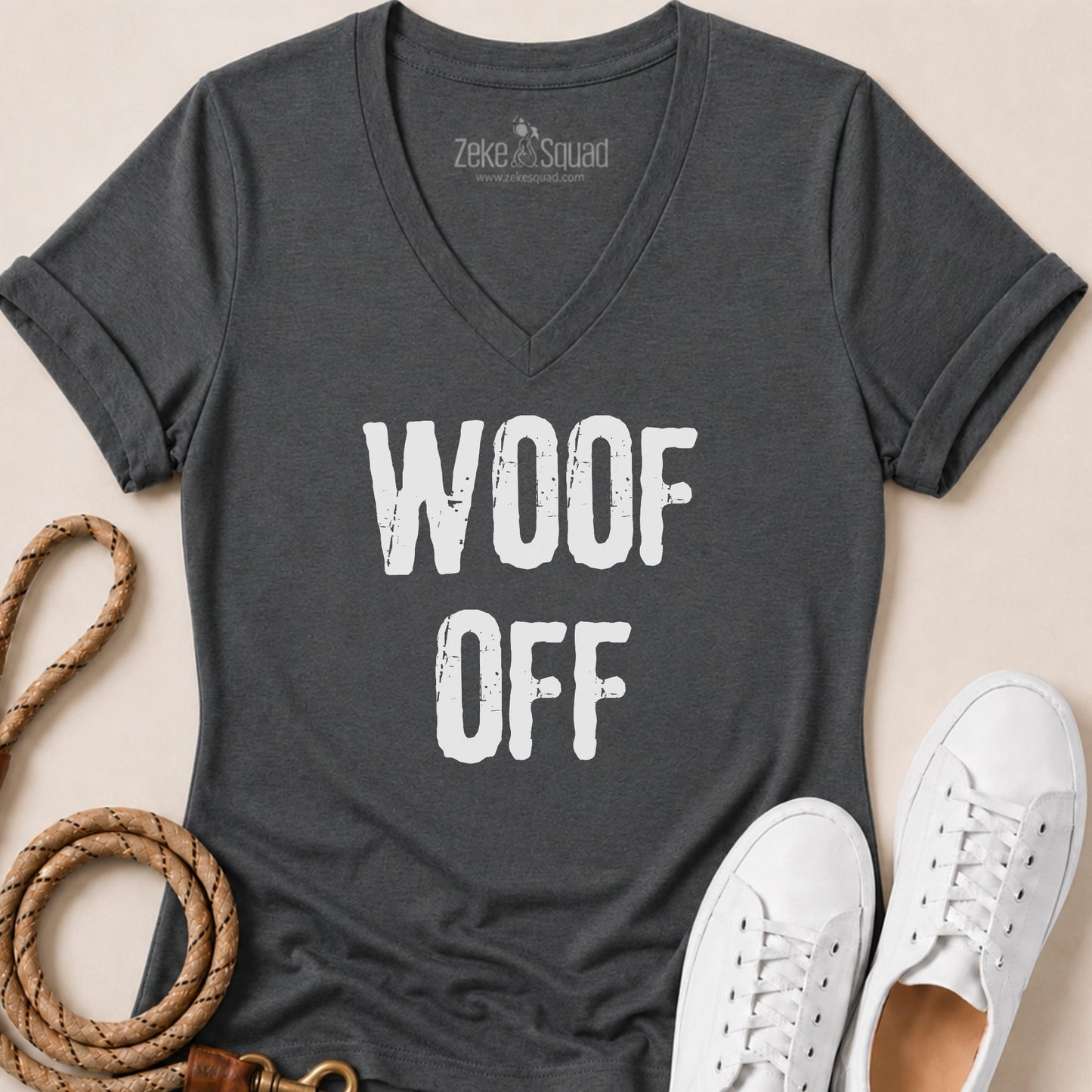 Woof Off Grunge Women's V-neck