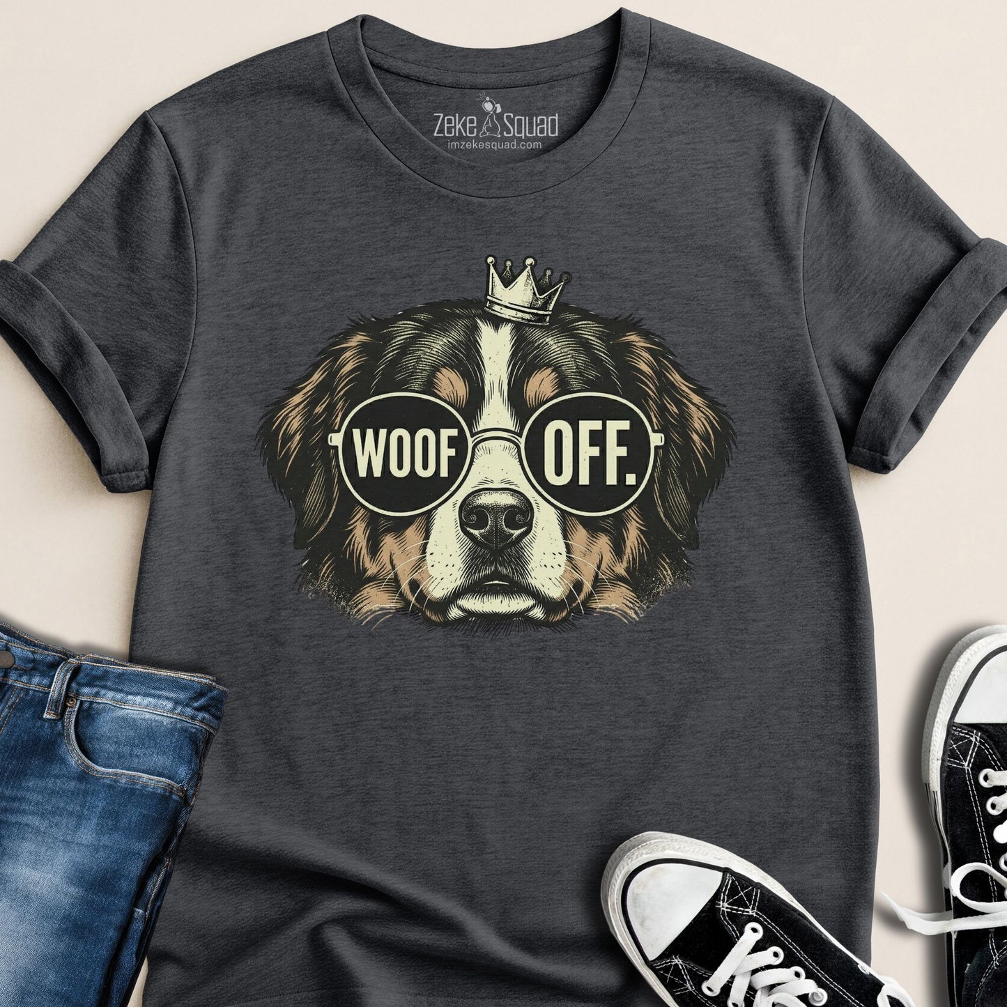 Woof Off Dog Crown T-shirt