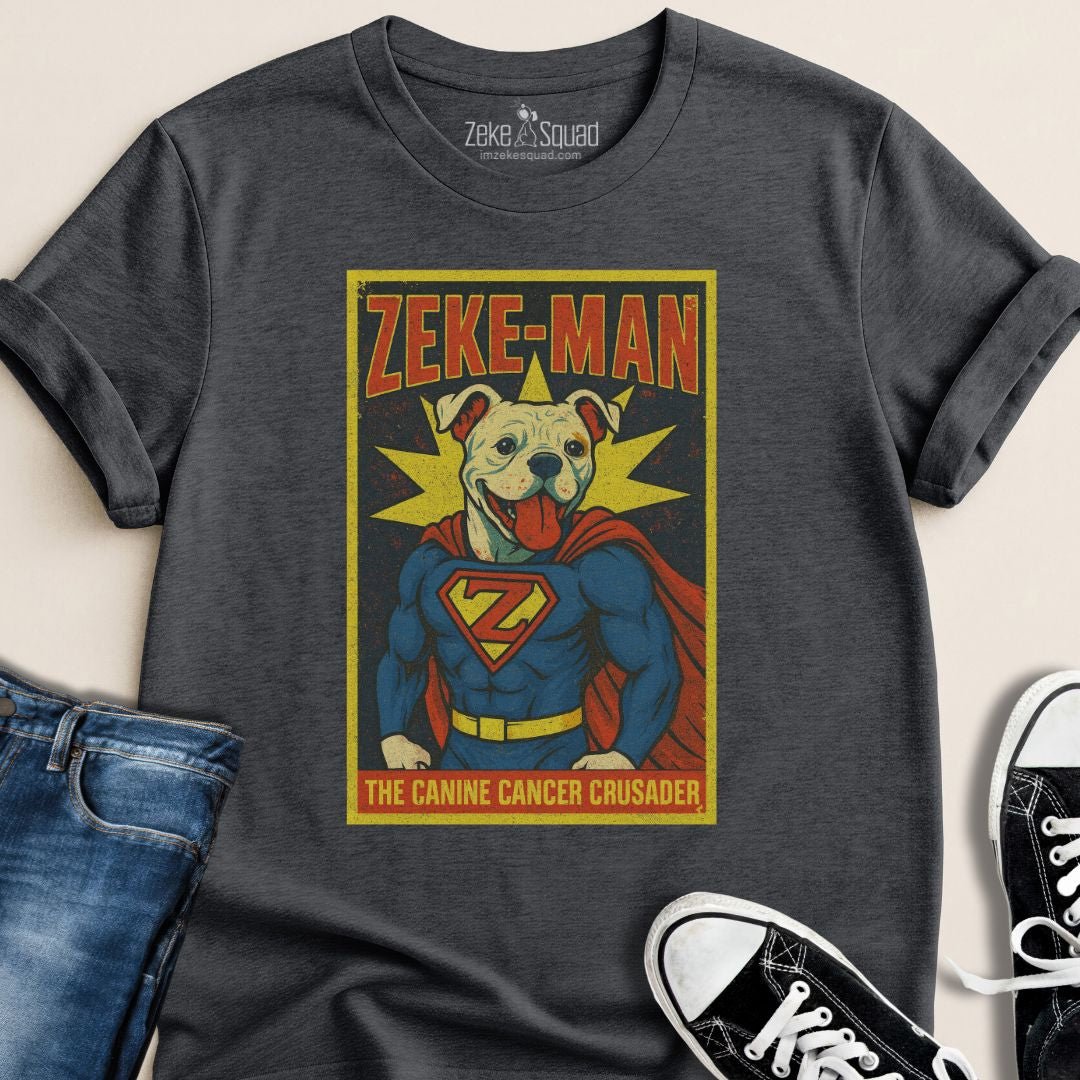 Zeke - Man the Canine Crusader T-shirt - Zeke Squad