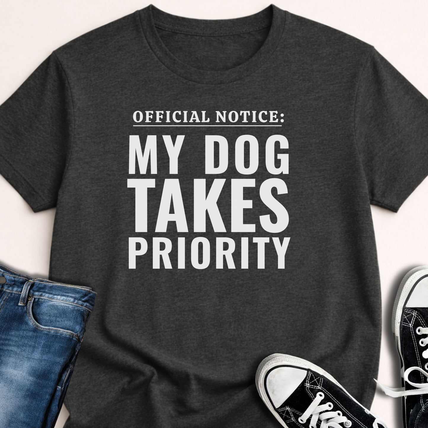 Official Notice My Dog Takes Priority T-shirt - Zeke Squad