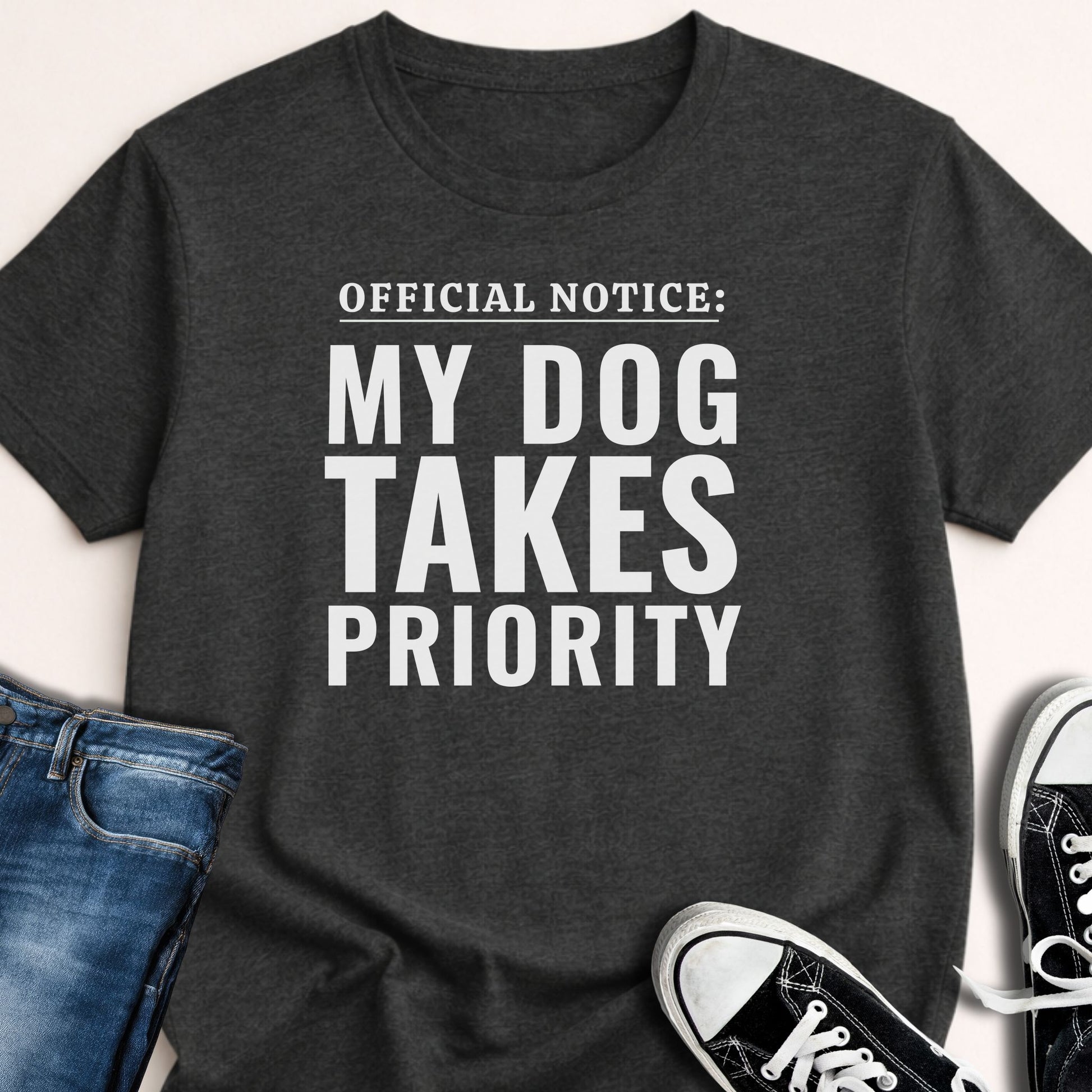 Official Notice My Dog Takes Priority T-shirt - Zeke Squad
