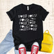 Unisex Zeke Squad T-shirt with the bold repeating phrase “Dogs Dogs Dogs Dogs Dogs” for dog lovers.