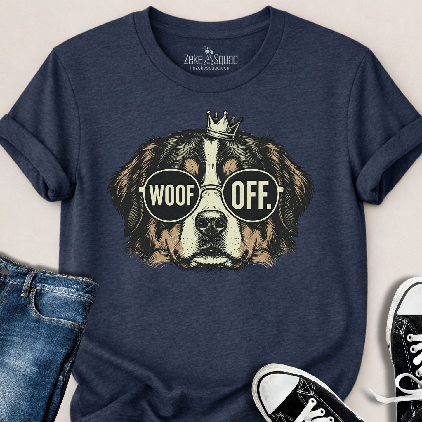Woof Off Dog Crown T-shirt