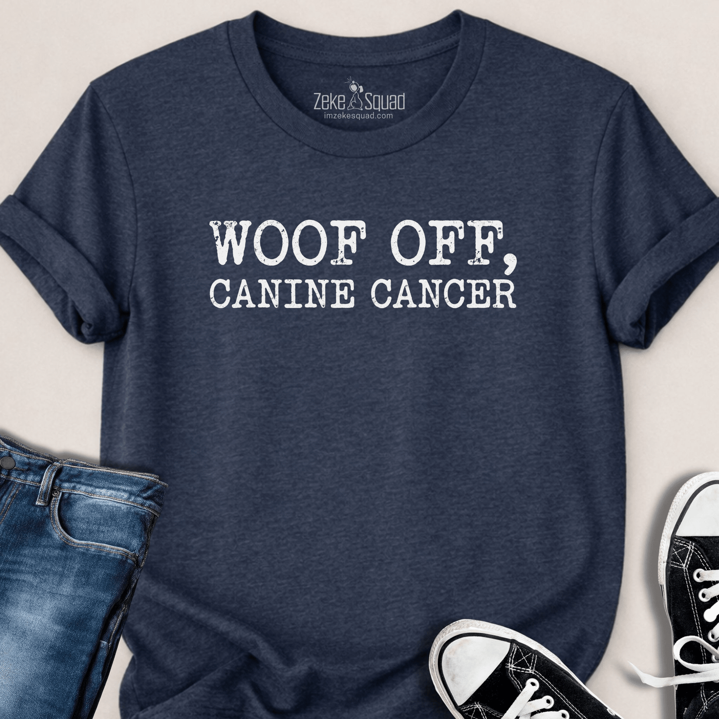 Woof Off, Canine Cancer T-shirt - Zeke Squad