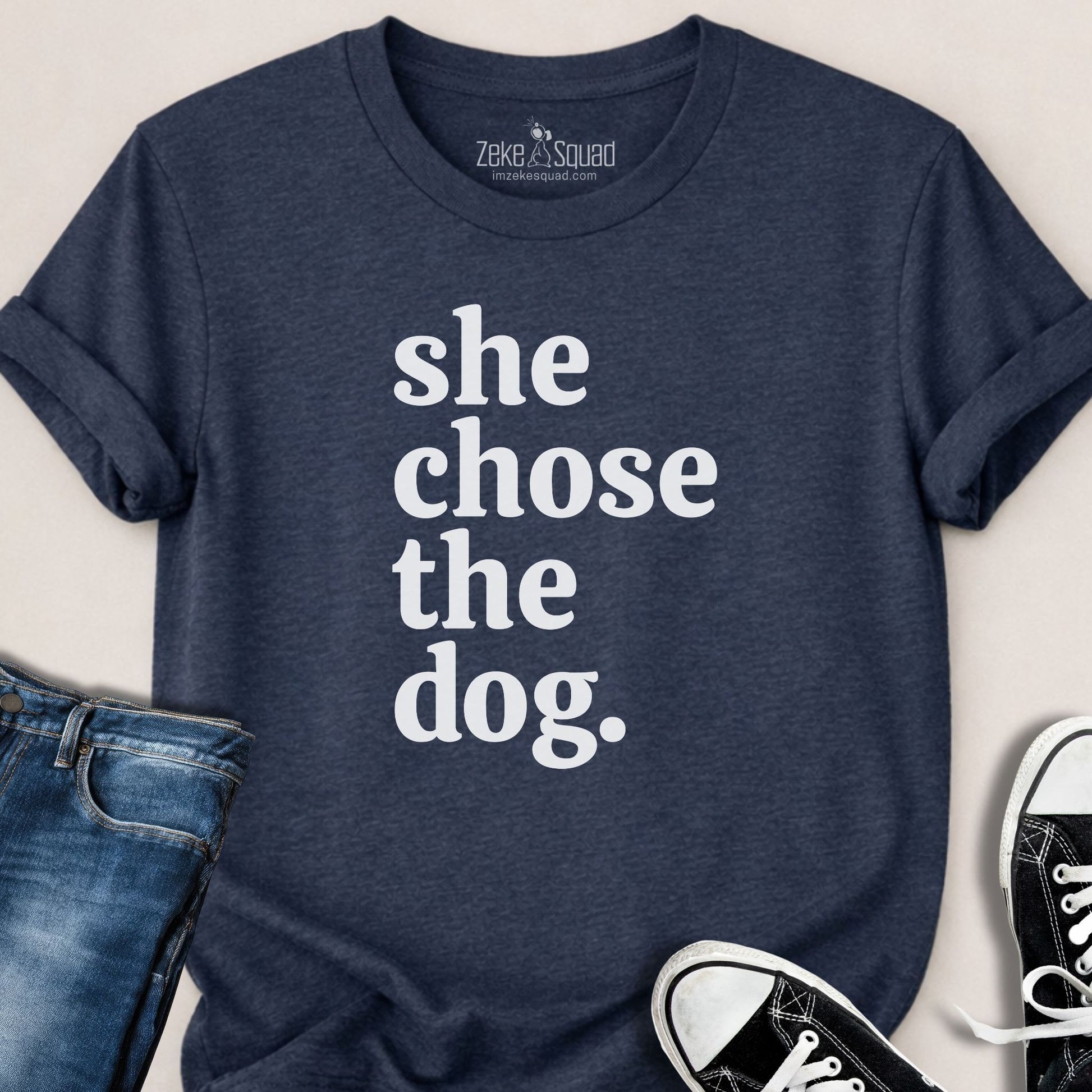 She chose the dog T-shirt - Zeke Squad