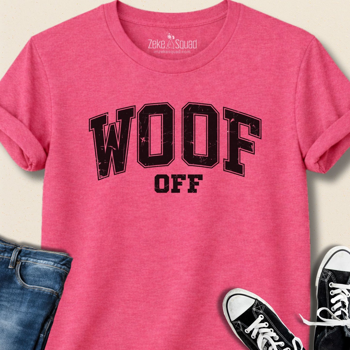 Woof Off Collegiate Style T-shirt - Zeke Squad