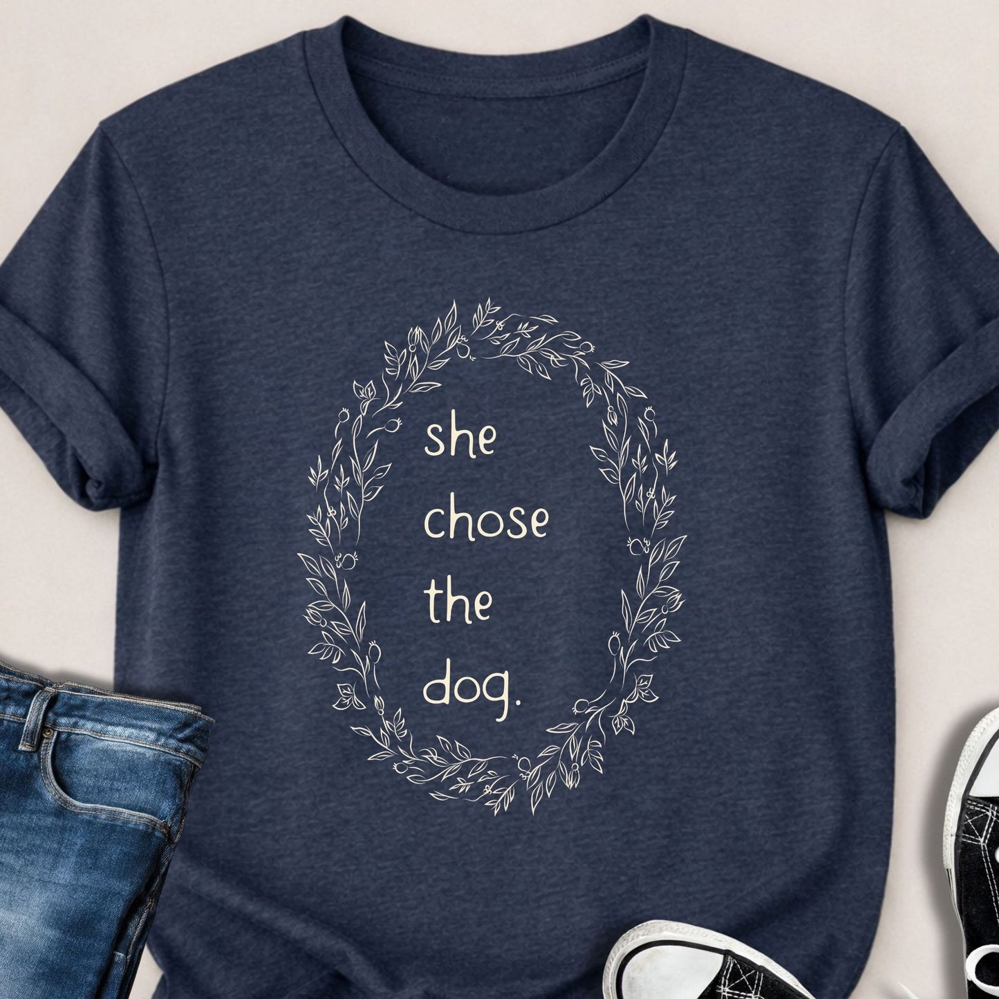 She Chose the Dog Floral T-shirt