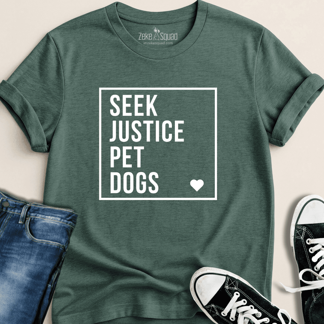 Seek Justice Pet Dogs T-shirt - Zeke Squad