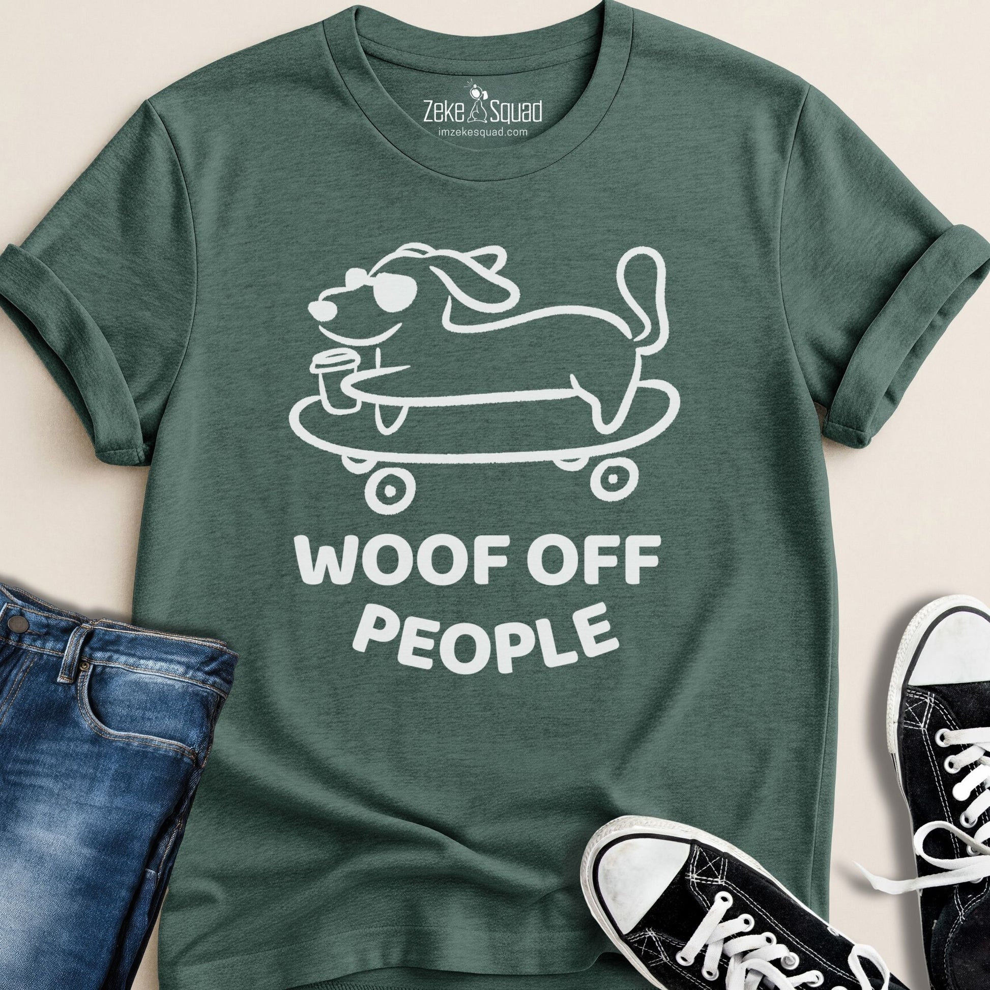 Woof Off People T-shirt - Zeke Squad