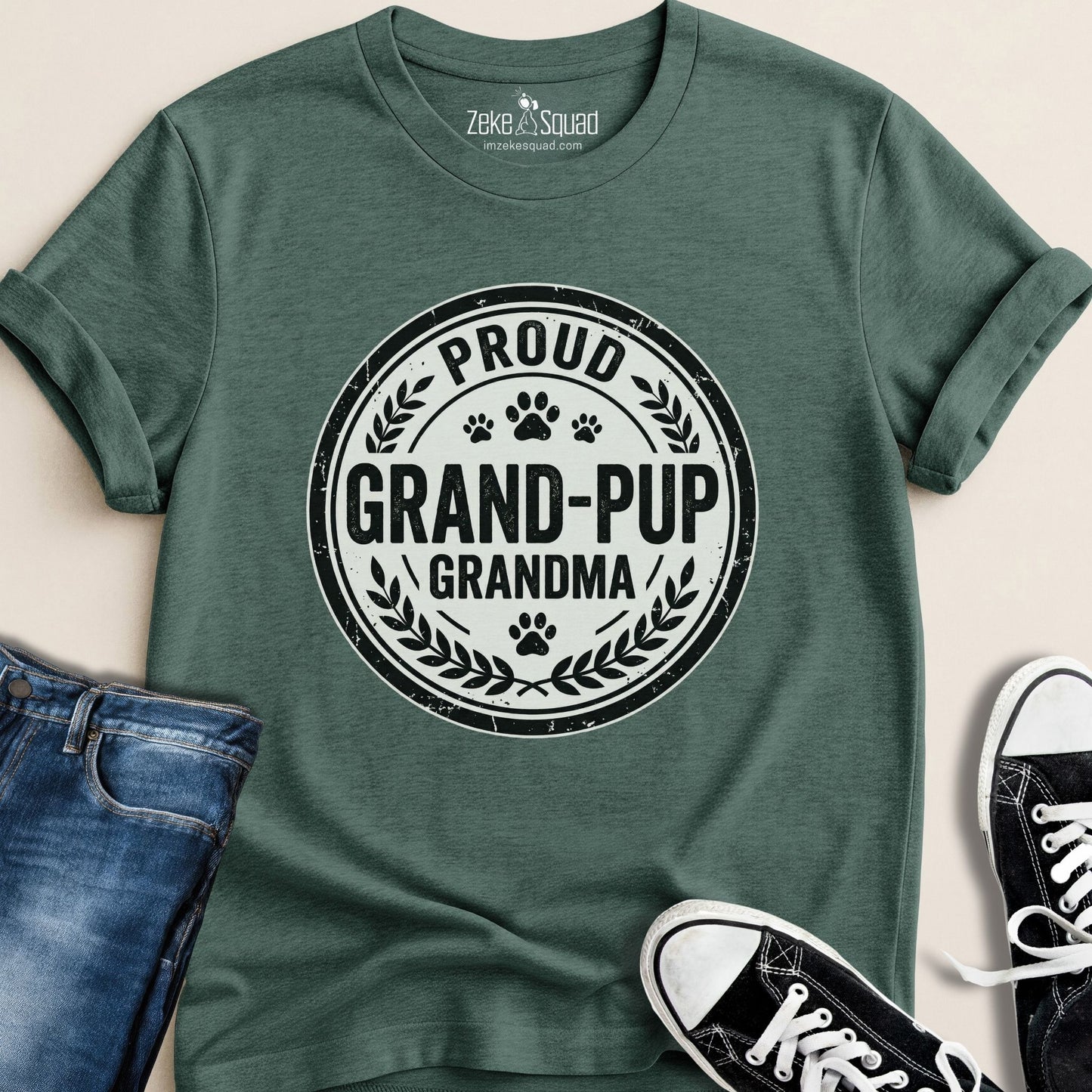 Proud Grand - pup Grandma T-shirt - Zeke Squad