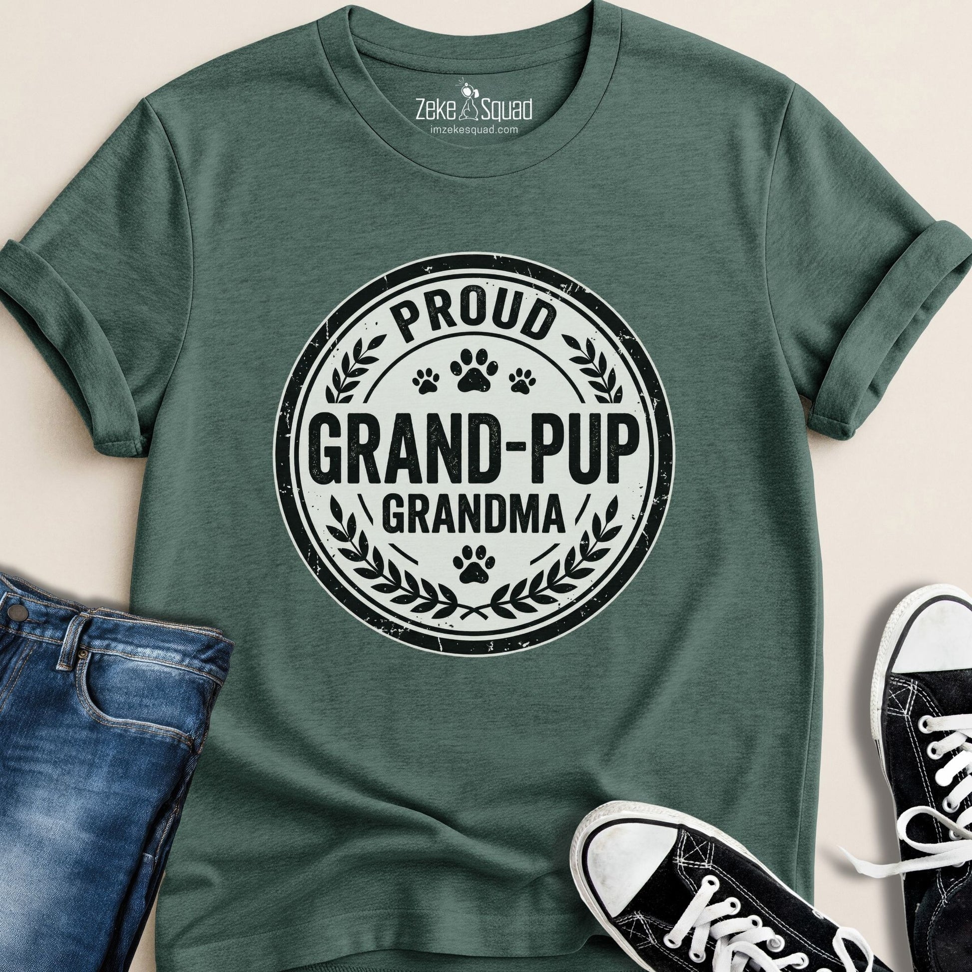 Proud Grand - pup Grandma T-shirt - Zeke Squad