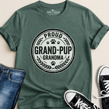 Proud Grand - pup Grandma T-shirt - Zeke Squad