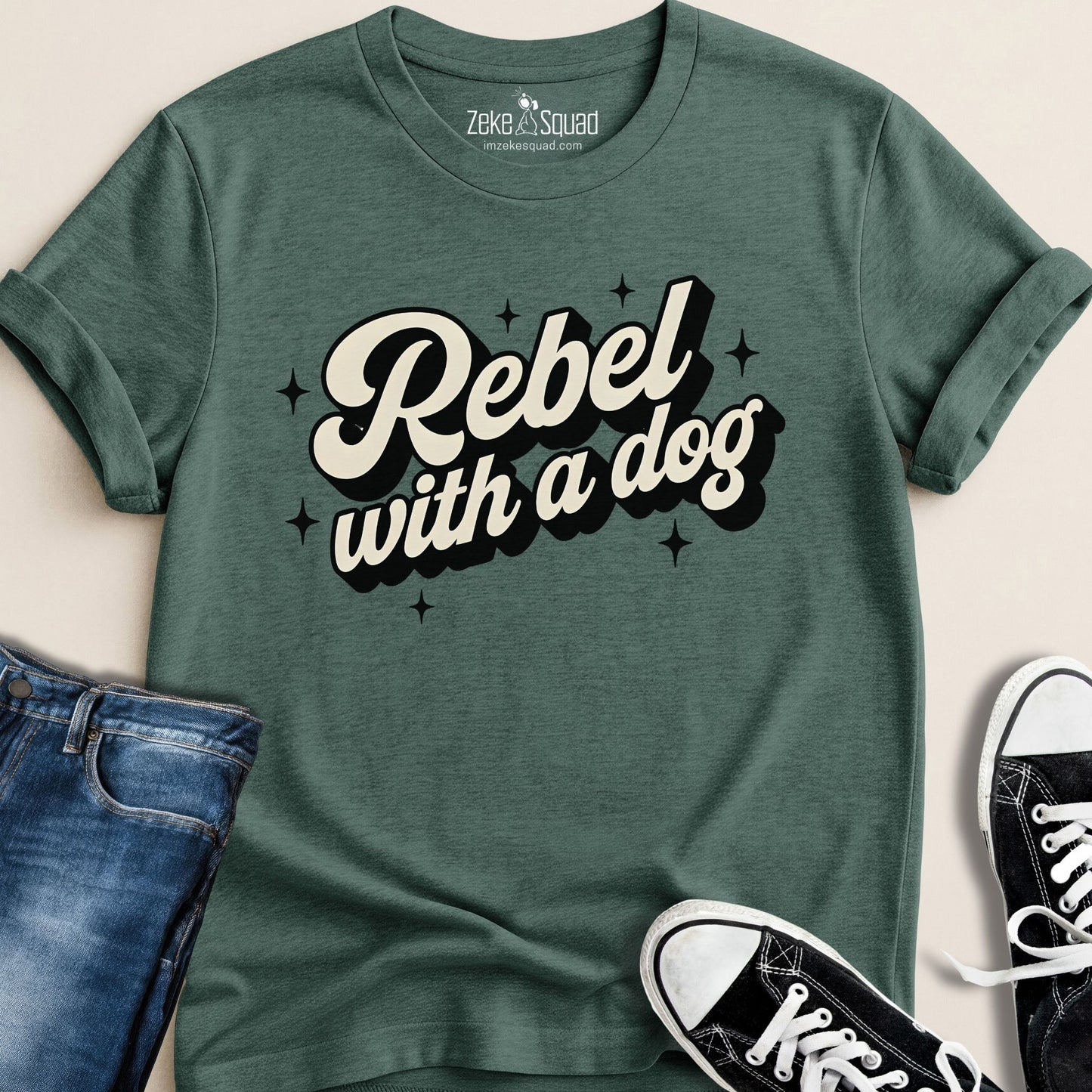 Rebel With a Dog T-shirt - Zeke Squad