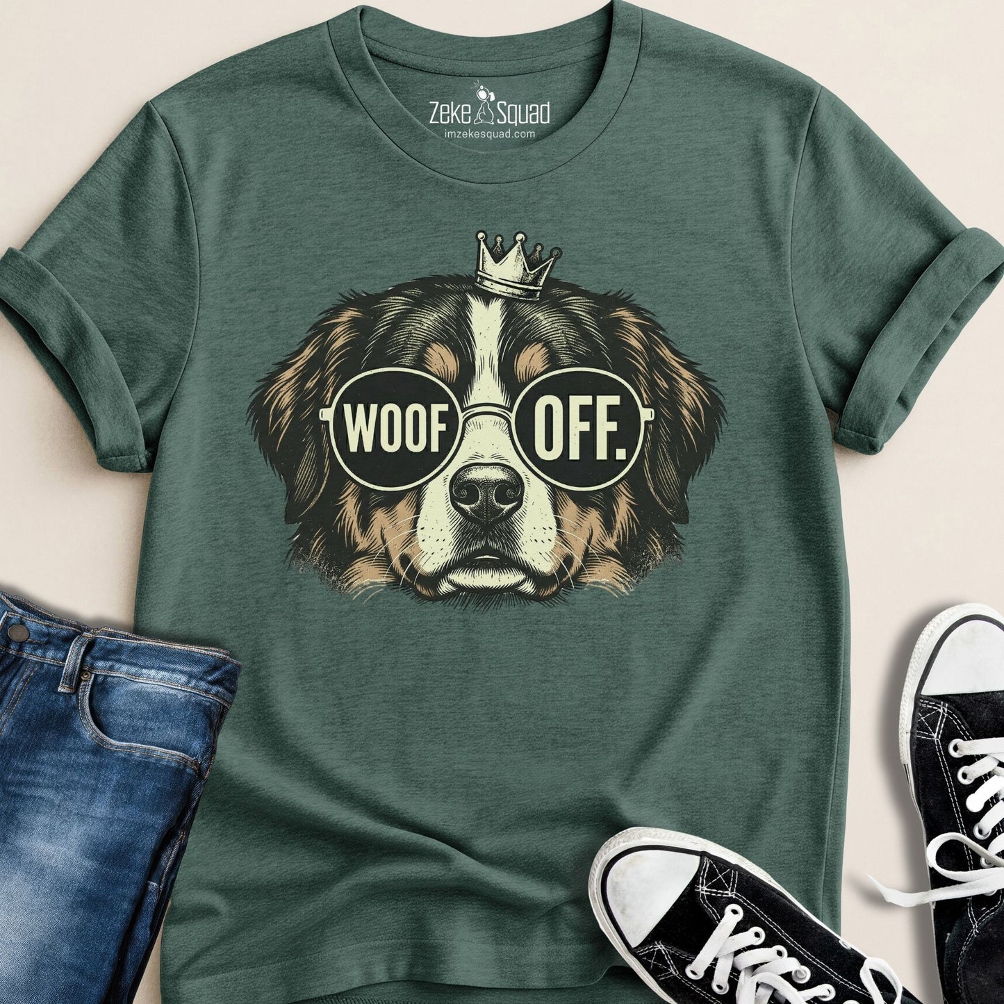 Woof Off Dog Crown T-shirt