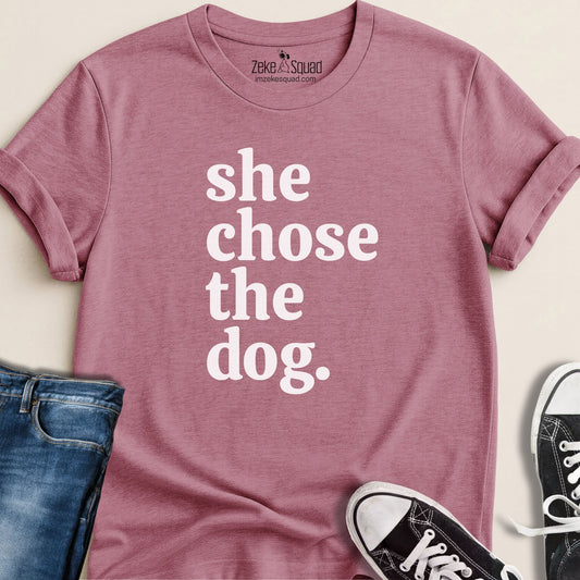 She chose the dog T-shirt - Zeke Squad