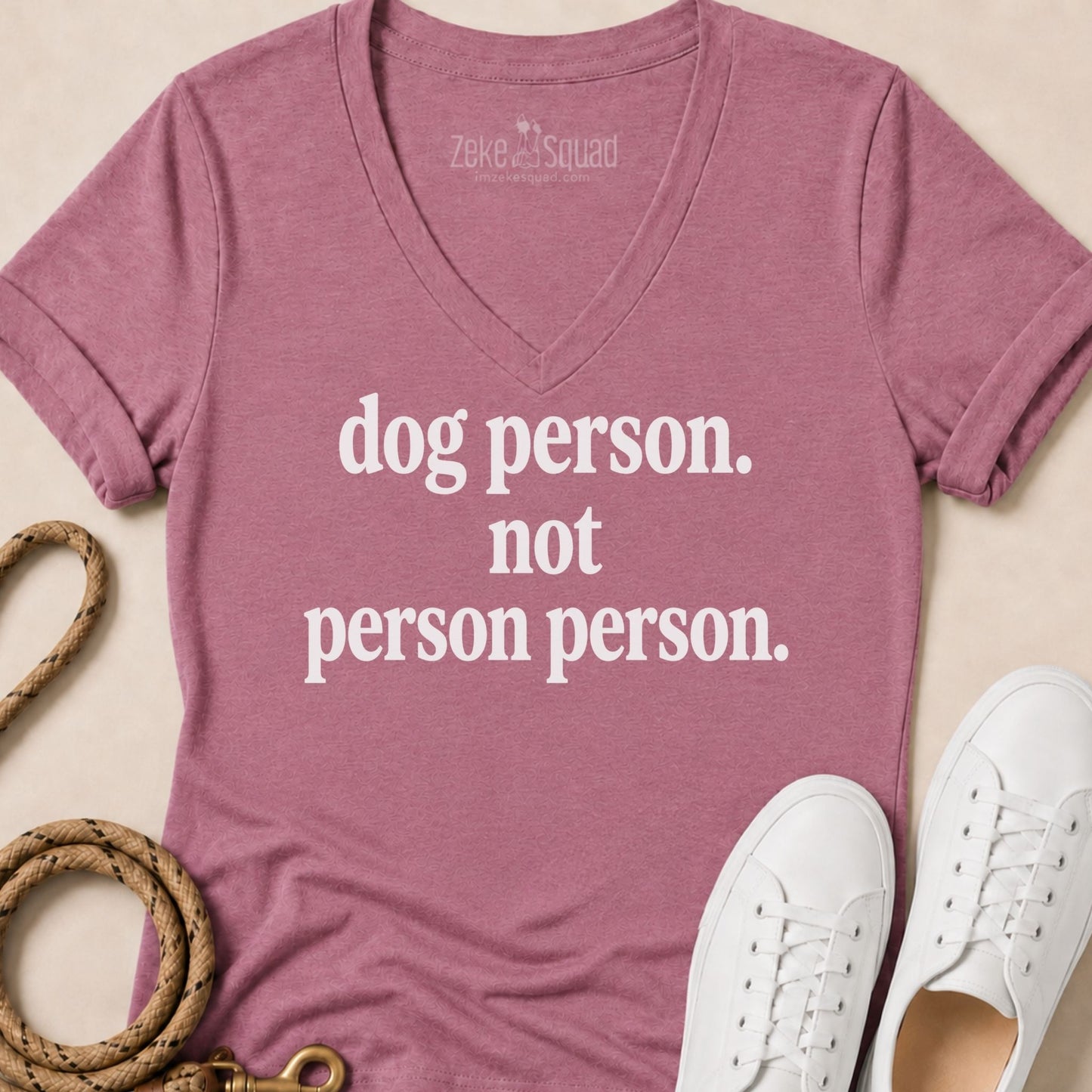 Dog Person. Not Person Person V-neck - Zeke Squad
