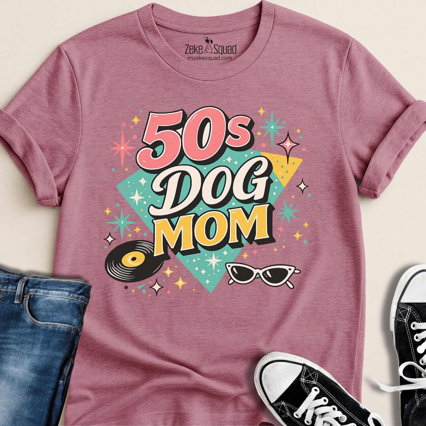 50s Dog Mom T-shirt - Zeke Squad