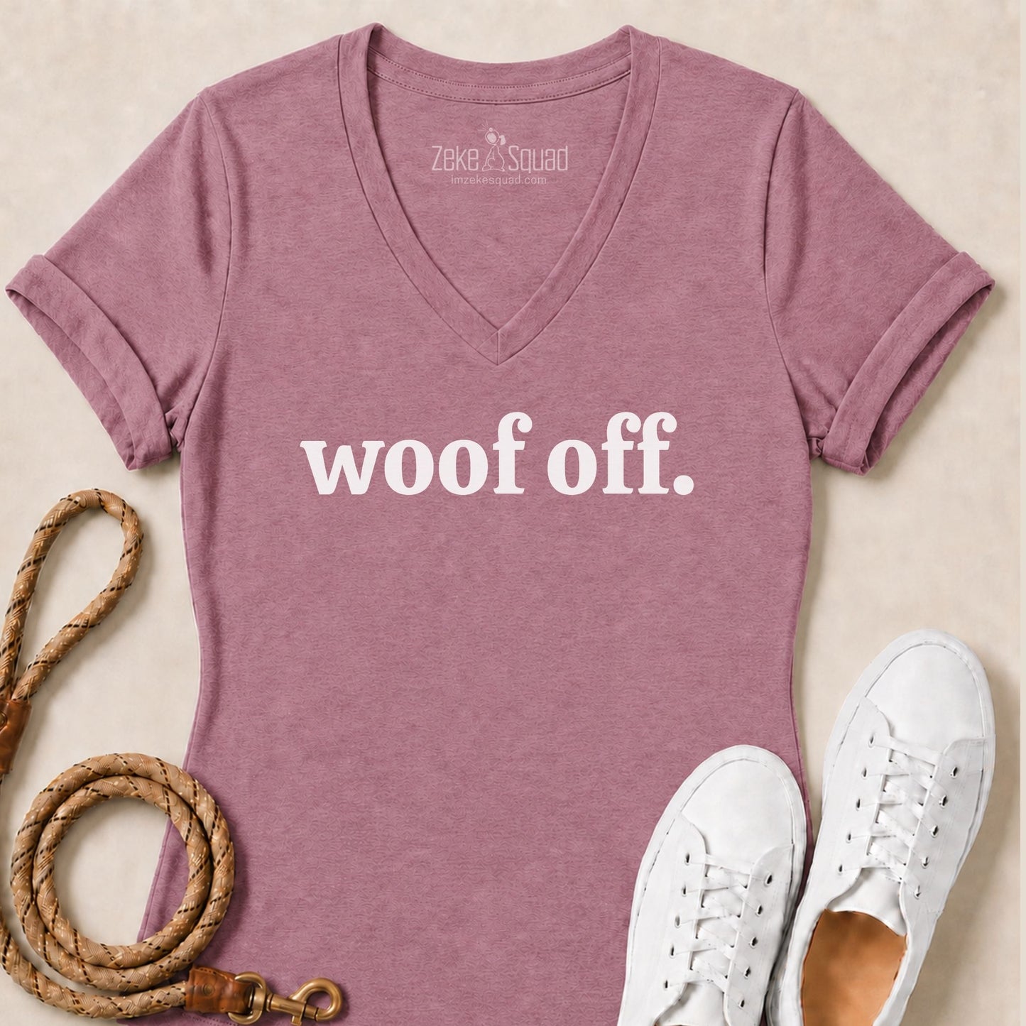 Woof Off Women's V-Neck T-Shirt