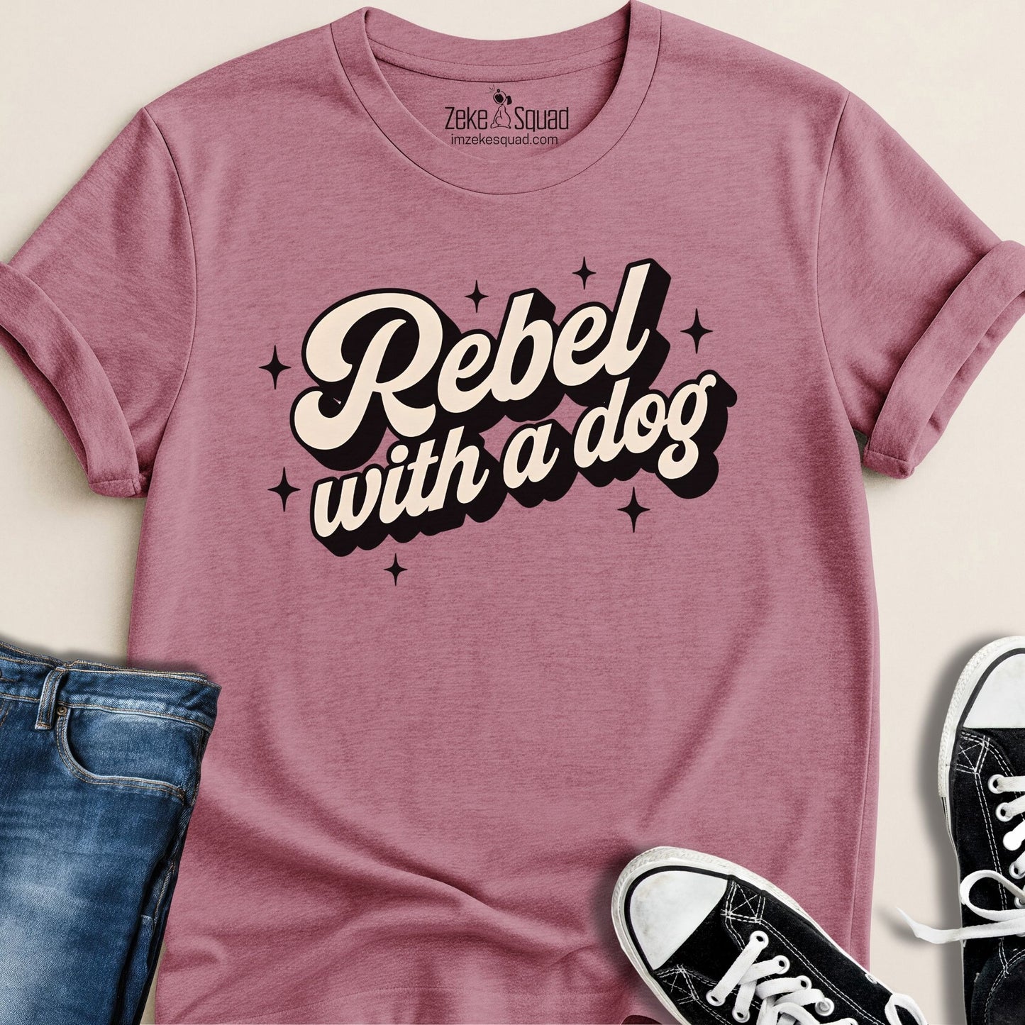 Rebel With a Dog T-shirt - Zeke Squad